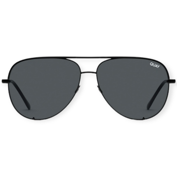 QUAY High Key Sunglasses Black Frame Black Smoke Lens Unisex Aviators NWT - Picture 12 of 12